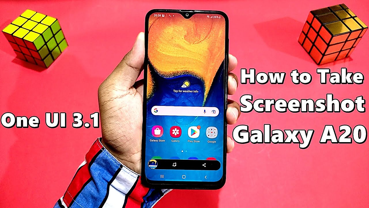 How To Take Screenshot in Samsung Galaxy A20 One UI 3.1 - YouTube