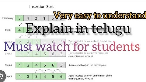 INSERTION SORT IN DATA STRUCTURES  EXPLAINED IN TELUGU#telugu#insertion sort#data structures#easy#ds