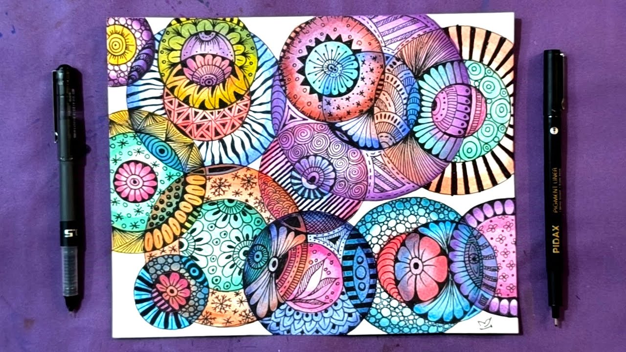 Magical Circular Zentangle || A Colorful Escape from Chaos