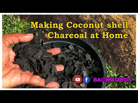 Making coconut shell charcoal at home