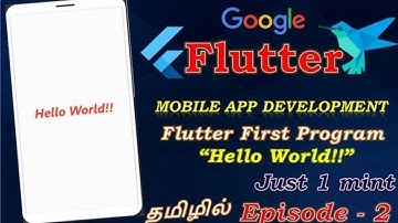 Flutter Hello World App In 1 Minutes | Flutter Tutorial - 2