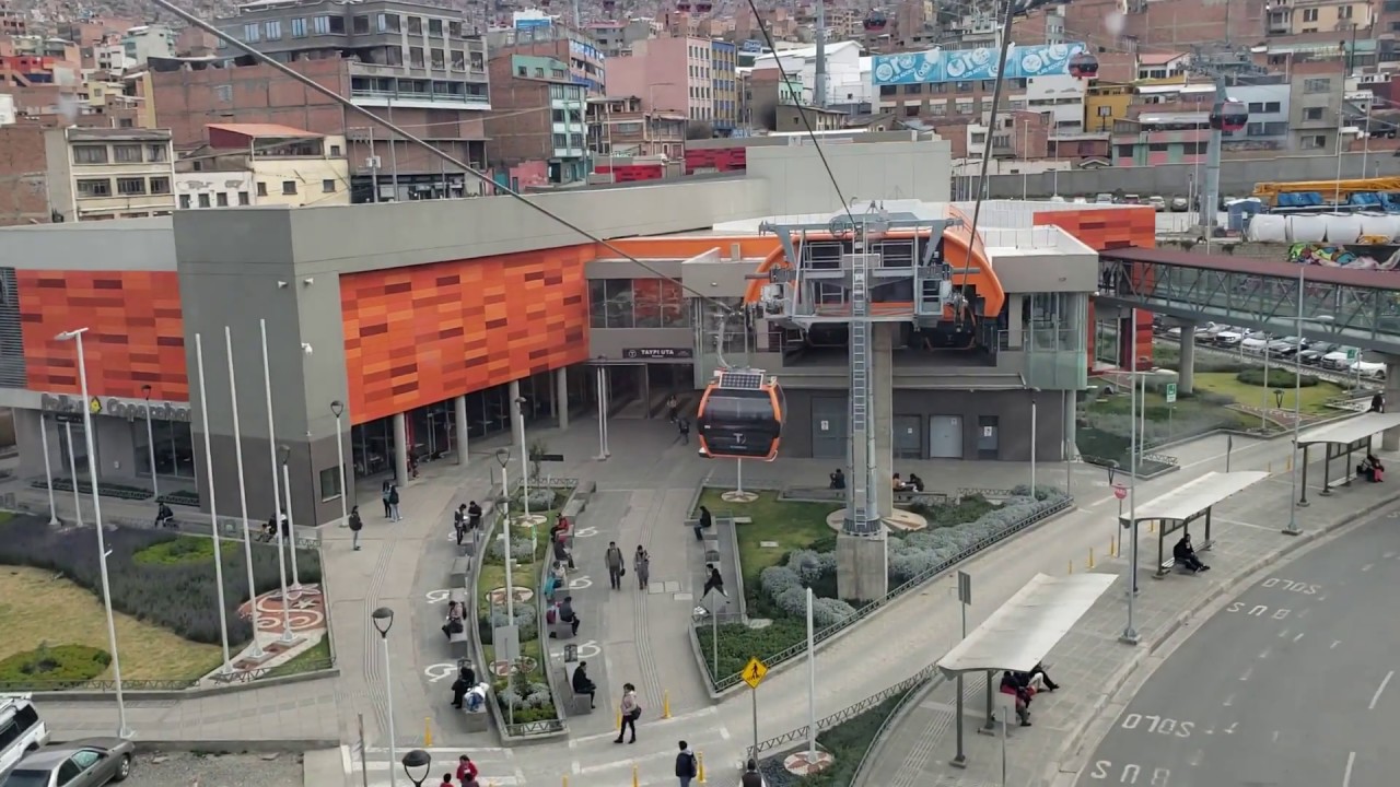 Vista Teleferico Naranja Plaza Villarroel hasta la Estación Central