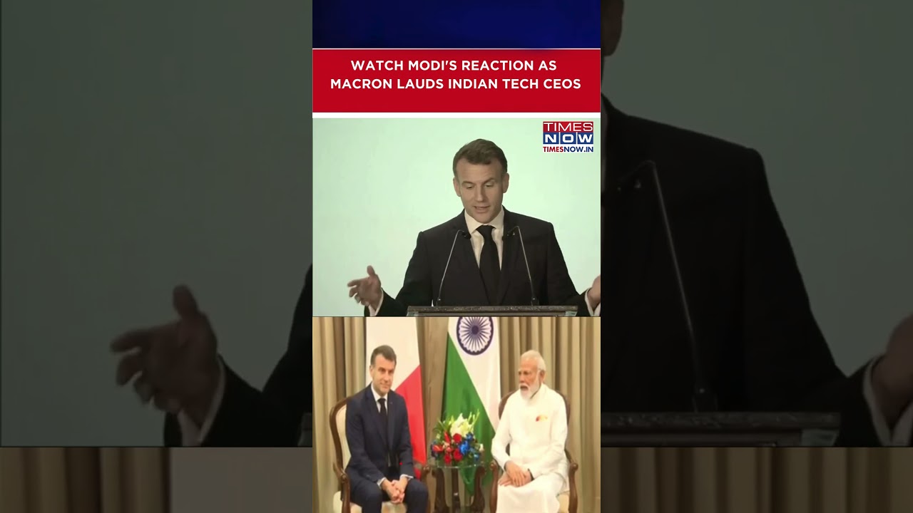 WATCH Prime Minister Narendra Modi's Reaction As Macron Hails Indian Tech CEOs 