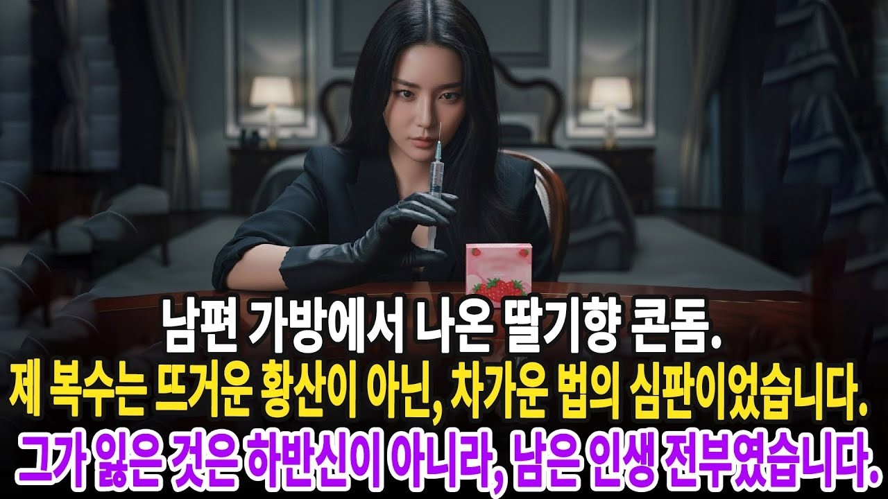 남편 가방에서 나온 딸기향 콘돔  제 복수는 뜨거운 황산이 아닌, 차가운 법의 심판이었습니다  그가 잃은 것은 하반신이 아니라, 남은 인생 전부였습니다 ㅣ황혼연애ㅣ노후사연ㅣ재
