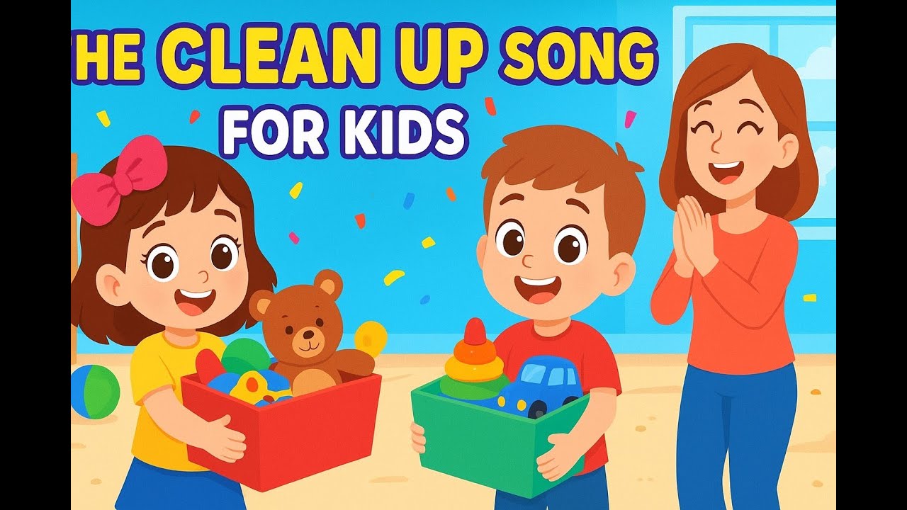 The Clean Up Song for Kids | Fun Learning Cartoon for Toddlers | Educational Kids Music