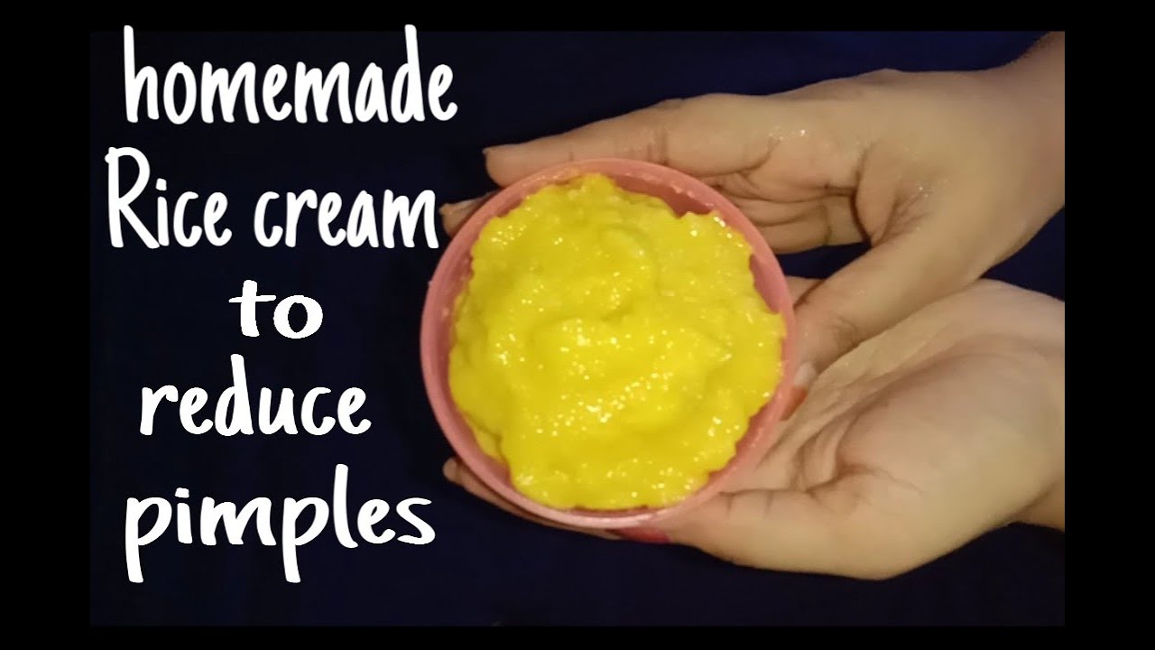 DIY l Rice Cream To Reduce Pimples l Skin Whitening & Anti Aging Rice