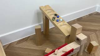 Marble Run Race ☆ Wooden Slope, Dump Truck &amp; Garbage Truck | Amazing Video