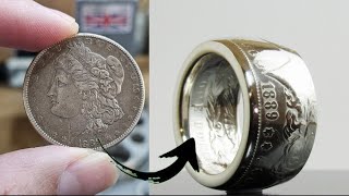 Turning a US Morgan Silver Dollar into a wedding band.