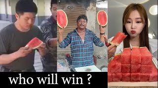 Funny Food Challange On TikTok | 5 guys eating WATERMELON | Who will win