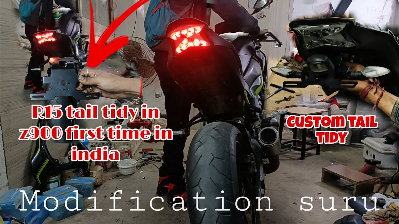 z900 custom tail tidy||Modification||school boys &girl crazy reaction 😱