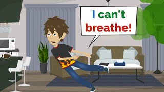 Sam can't BREATHE! | English story | English conversation | No Aliens