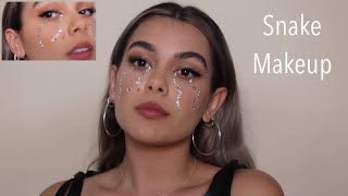 Rhinestone Snake tears 🐍 Aesthetic makeup tutorial