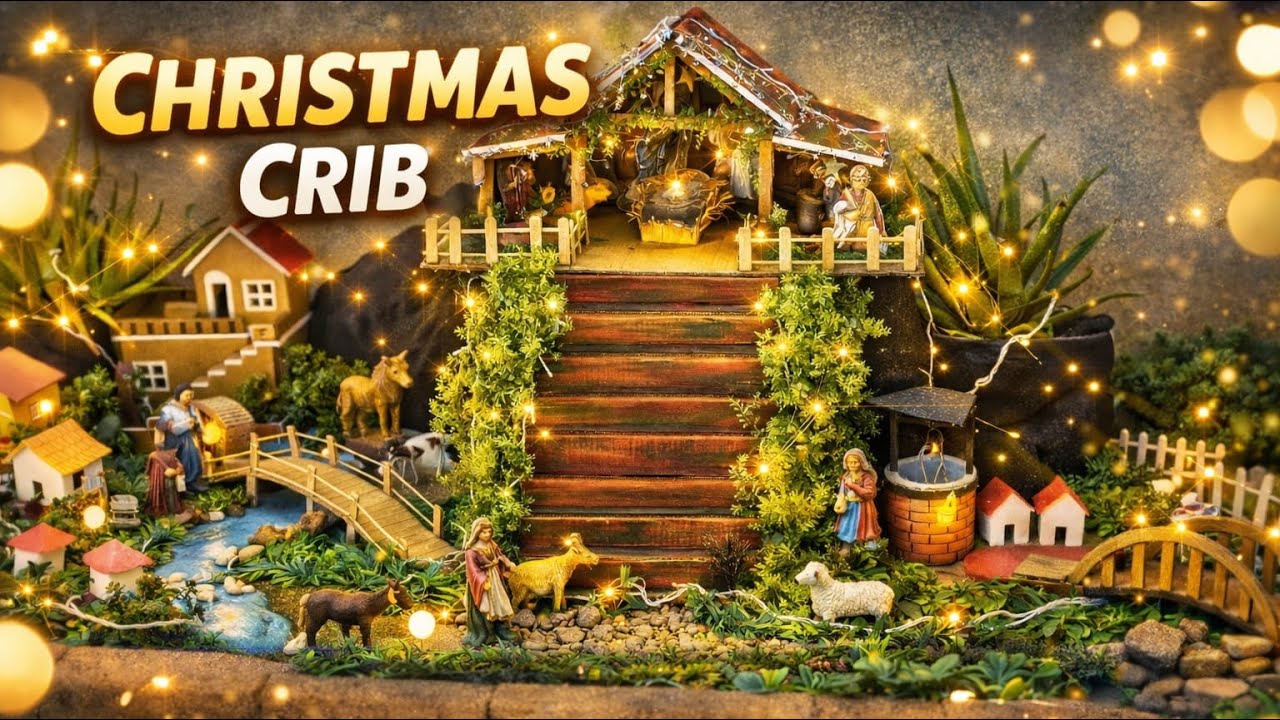 DIY Easy Christmas Crib Making Competition | Pulkoodu Making idea ...
