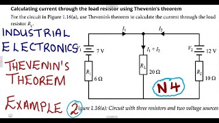 Industrial Electronics N4 Thevenin's theorem example 2 @mathszoneafricanmotives  @mathwithlightone