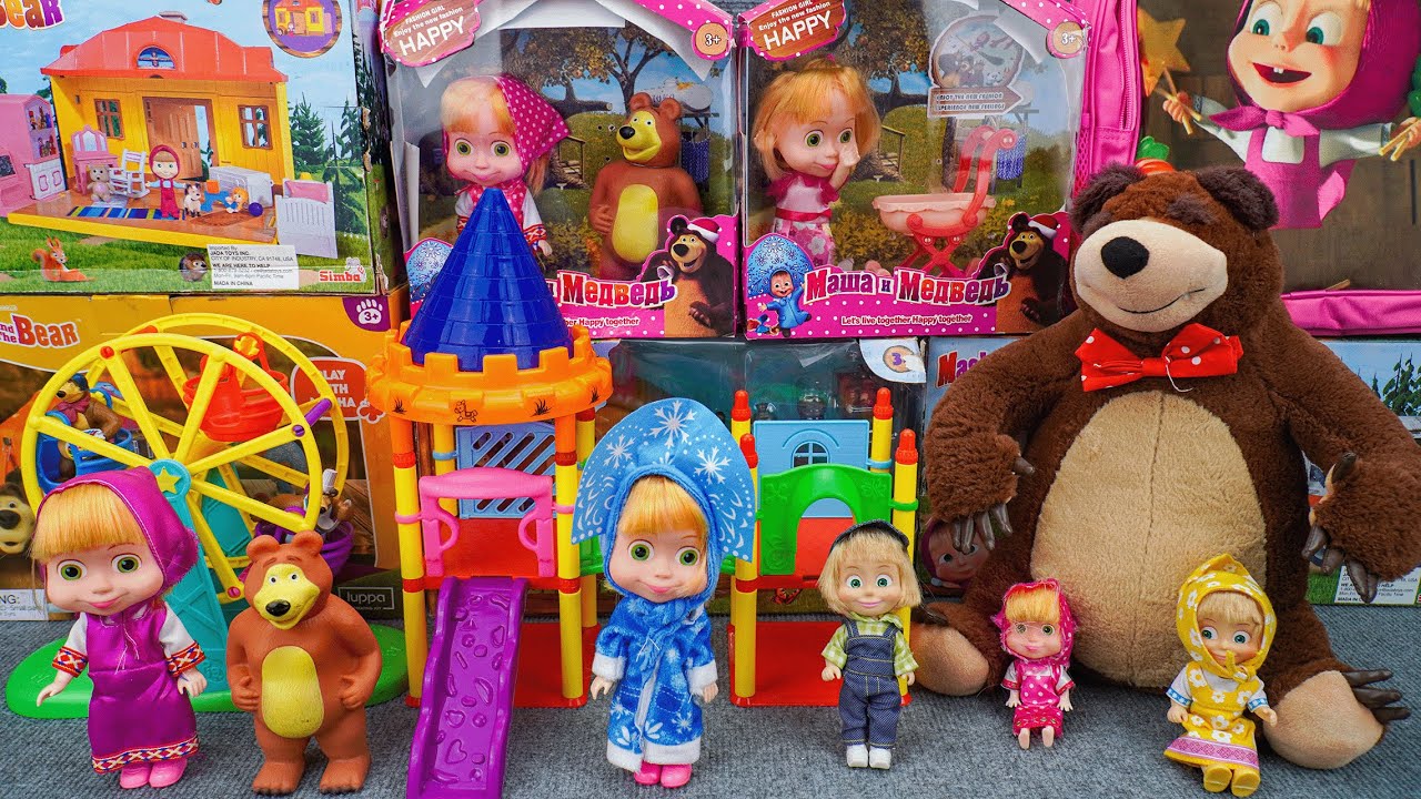 Satisfying with Unboxing Cute Masha and The Bear Fun Playground Exploration ASMR | Review Toys