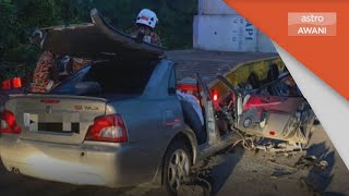 Kemalangan | Dua lelaki maut, kereta rempuh treler Kemalangan | Dua lelaki maut, kereta rempuh treler