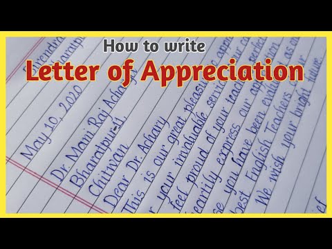 Video: How To Write A Letter Of Thanks When You Leave