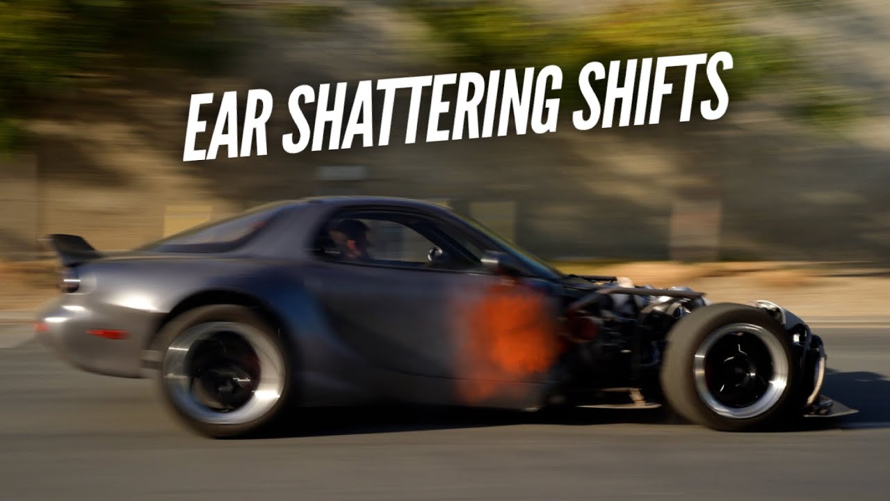 Setting Off Car Alarms While Flat Shifting The Awd 4 Rotor Rx-7!