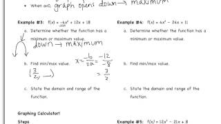 5.1: Graphing Quadratic Functions