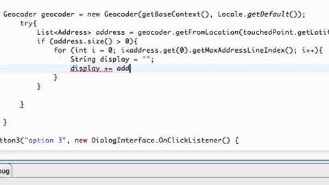 Android Application Development   137   Geocoding a Location for an Address