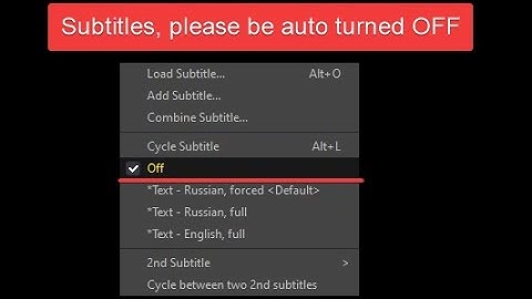 PotPlayer | How to select subtitles to be off automatically