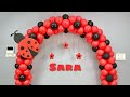 Diy ladybug theme balloon arch