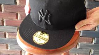Black NY Yankees New Era cap. Black on black.