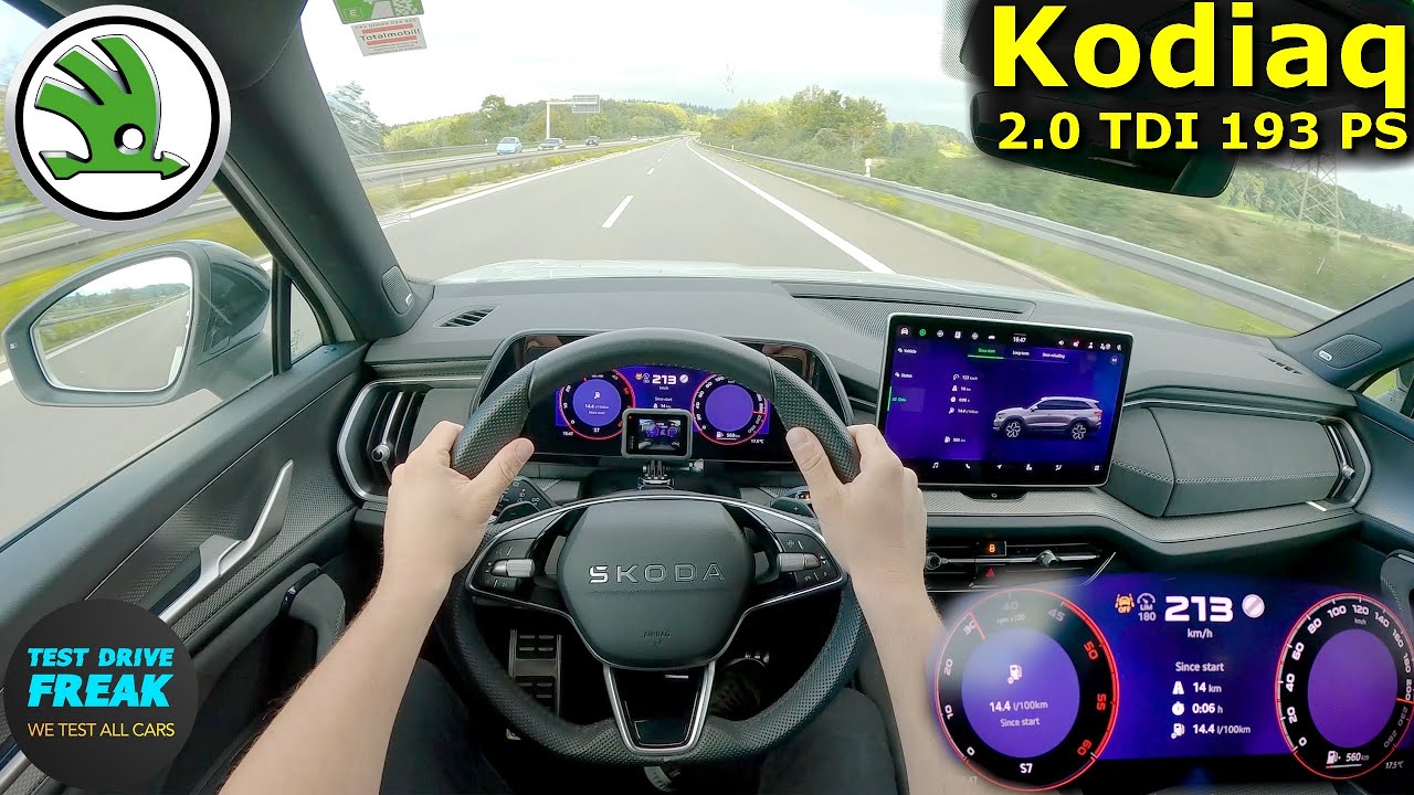 2025 Škoda Kodiaq 2.0 TDI Sportline 4×4 (193 PS) TOPSPEED POV 🚙 Autobahn Drive | No Speed Limit