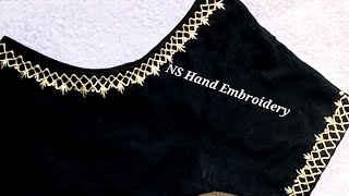 Unique Thread Work on Stitched blouse with Normal needle | Hand Embroidery