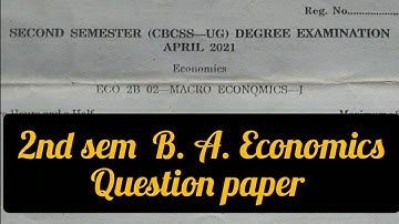 MACRO ECONOMICS -1   /  2nd semester Question paper / B. A. Economics / Calicut University. #degree
