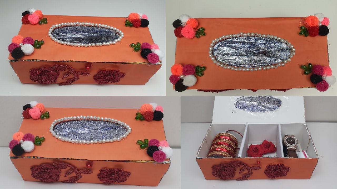 Best DIY Makeup Organizer Box-Cardboard Cosmetic Box Making at Home | Najmin's Creation