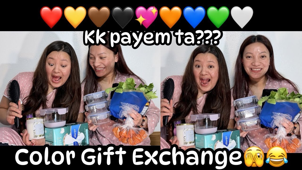 Color Gift Exchange😂🥰|| ❤️💛🤎🖤💖🧡💙💚💜🤍|| Funny Gift exchange|| Saag, Khursani🤣🤣