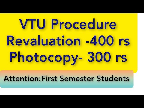 VTU 1st Sem Revaluation and Photocopy application procedure explained |1st Sem post VTU Results