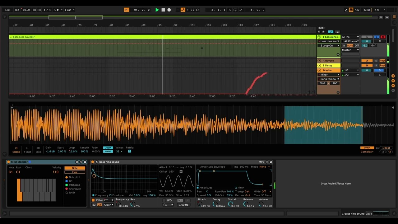 i sampled a double bass clarinet sound and played around with it in ableton