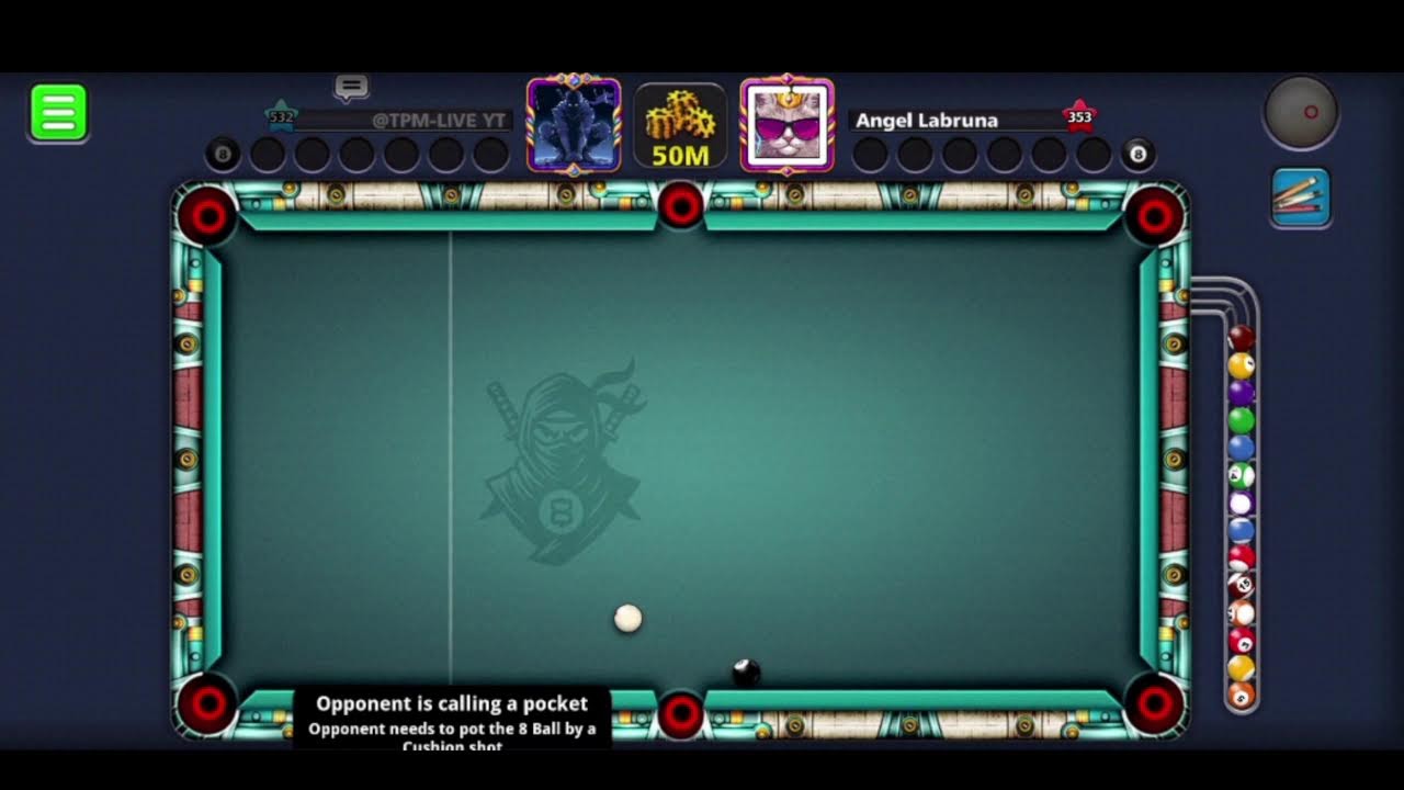 8 ball  pool trickshot on the best account