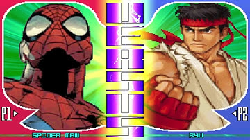 CAPCOM FIGHTING EVOLUTION MAX- SPIDER-MAN & ICEMAN VS. RYU & KEN  6-17-23