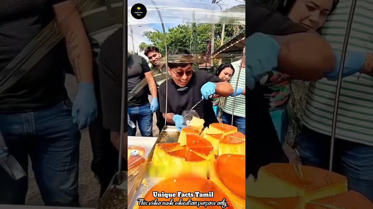 💢"Giant Flan Street Food Challenge!”✨ 