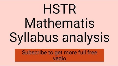 HSTS 2015 complete maths syllabus analysis