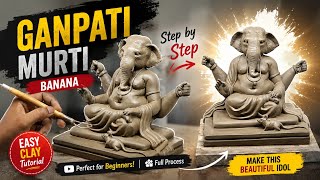 How to make Gajmukh ganpati murti with clay | mitti ki ganeshji | clay art