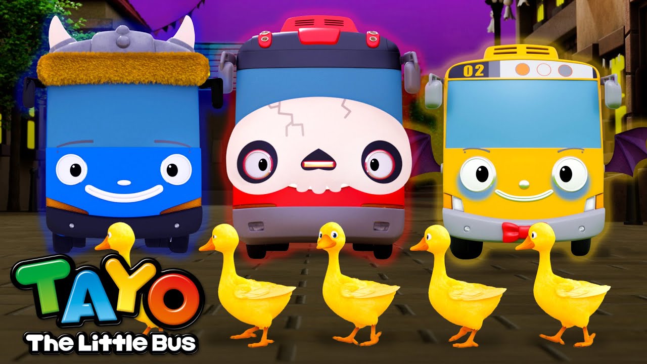 🎃🎵Autos de Noche de Brujas y patitos | Canciones de Halloween para niños | Tayo el Pequeño Autobús
