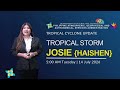 Press Briefing: Tropical Storm Josie {HAISHEN} issued at 05:00 AM | July 14, 2026 - Tuesday