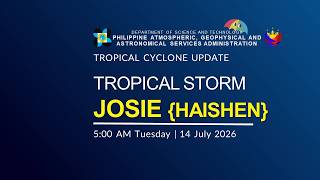 Press Briefing: Tropical Storm Josie {HAISHEN} issued at 05:00 AM | July 14, 2026 - Tuesday