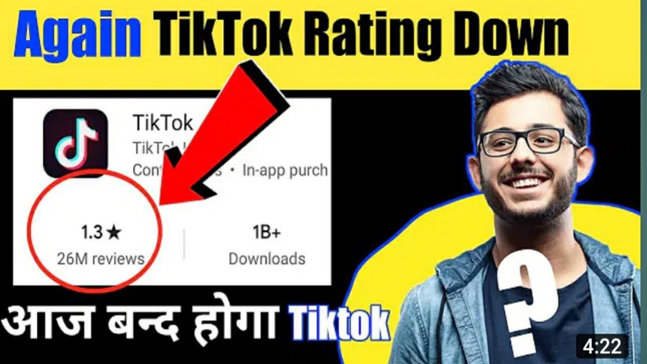 Again tik tok rating down in India /now finally Tik Tok is banned in