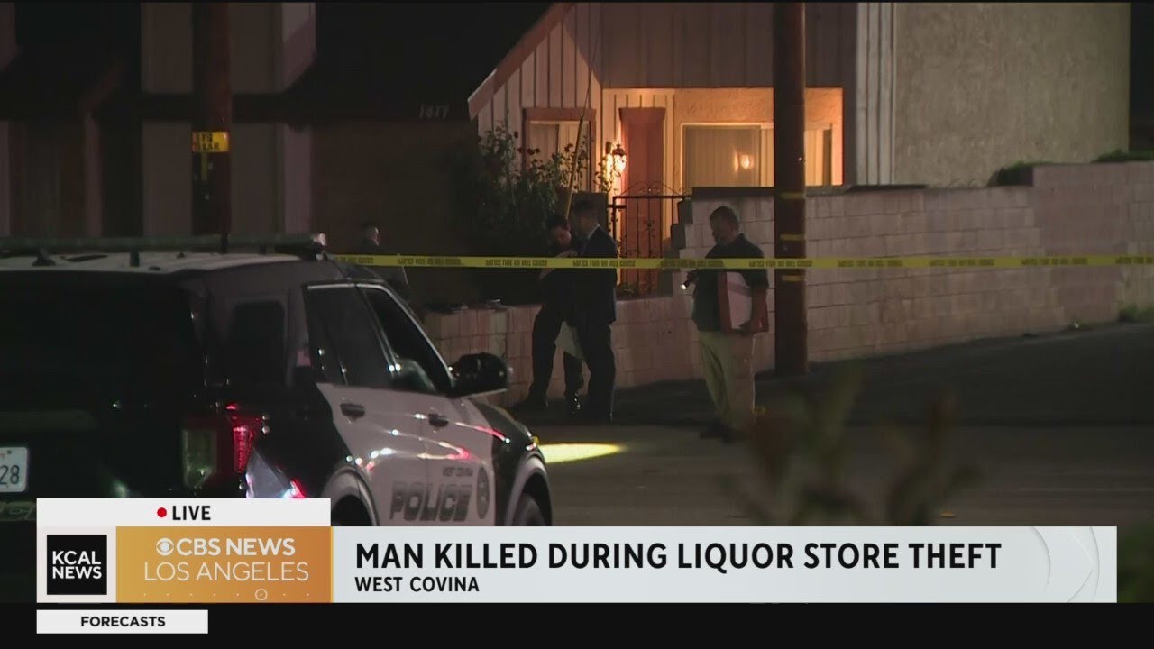 Man shot and killed during liquor store theft in West Covina - YouTube