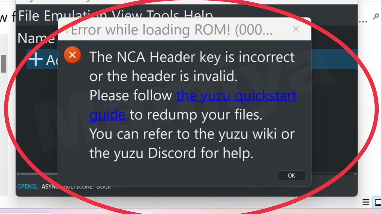 Pc Fix The NCA header key is incorrect or the header is invalid please  follow yuzu Problem solve - YouTube