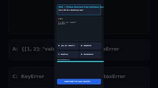 Python Interview Prep: Dictionary keys (56/500) #shorts #latest #festival #coding