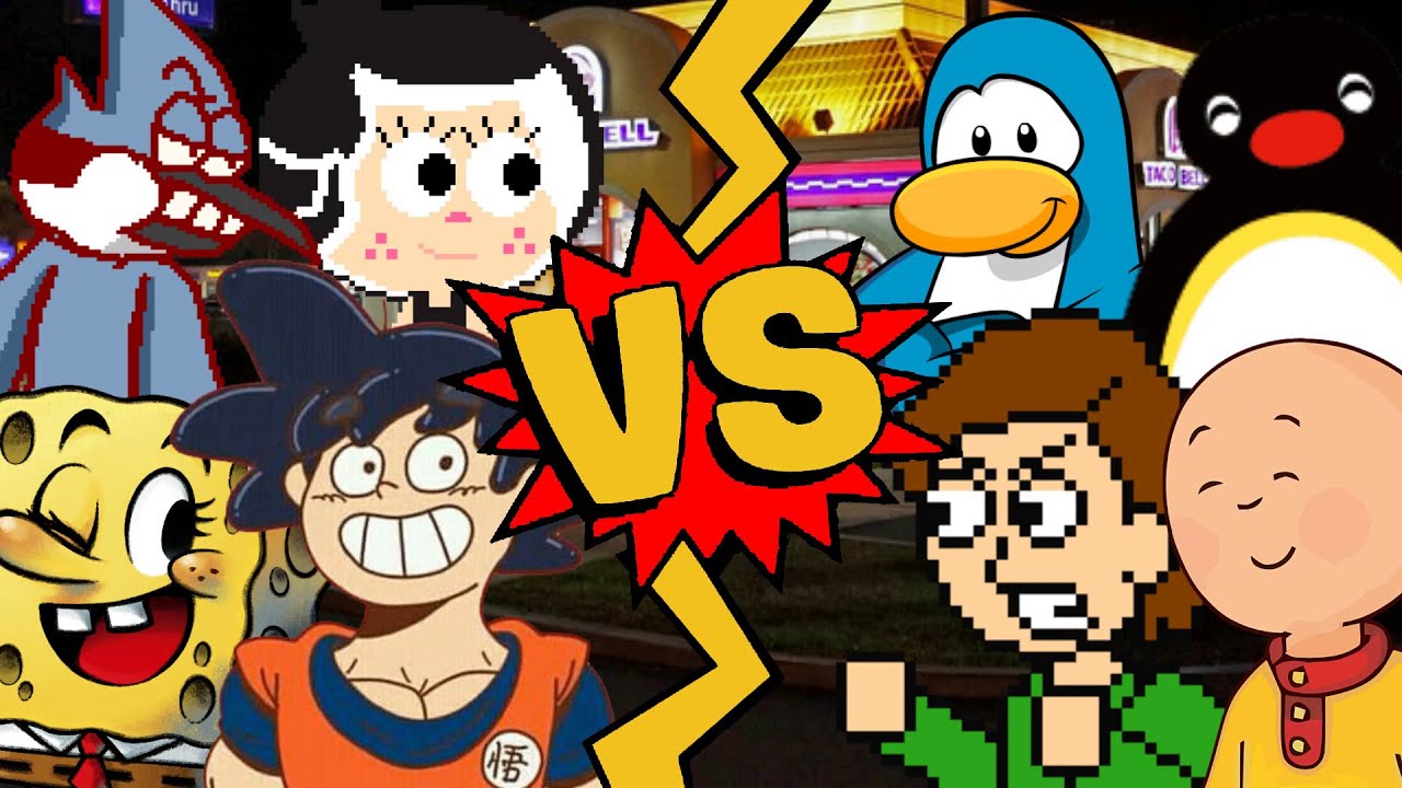 M.U.G.E.N Battles | SpongeBob/Goku/Mordecai/Hanazuki vs Caillou/Boris Anderson/Pingu/Club Penguin