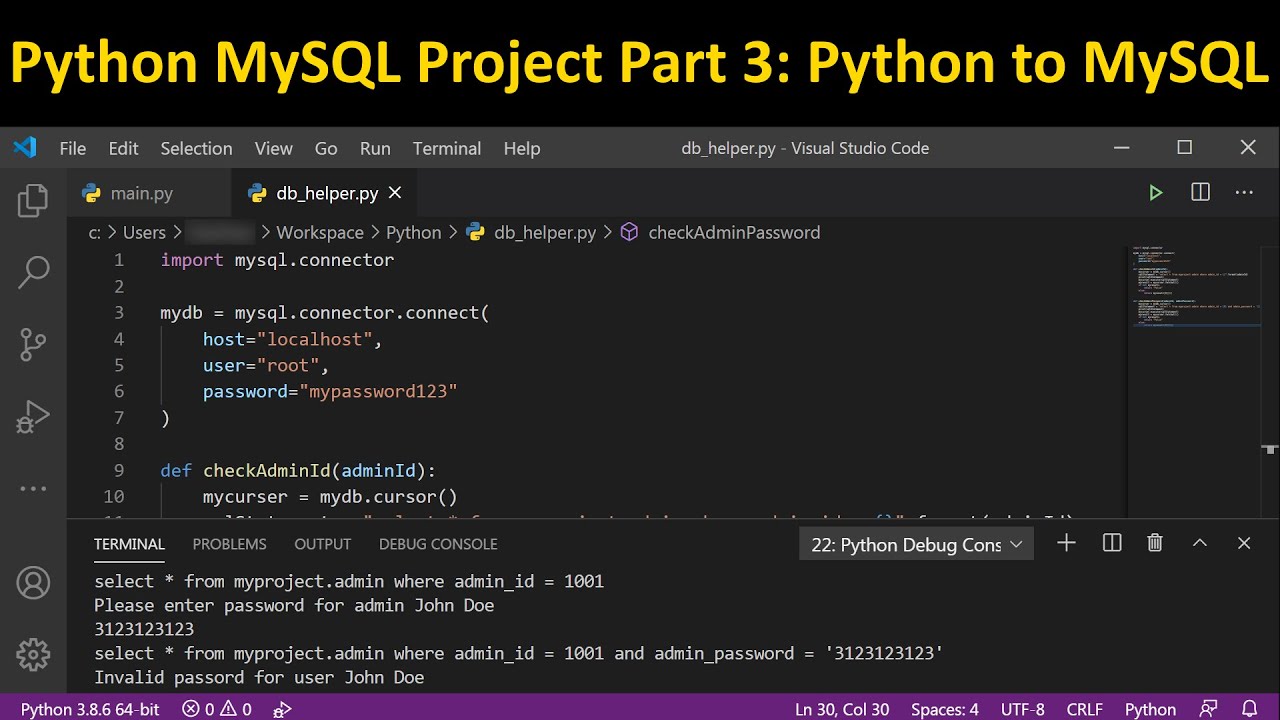 Python Project | CBSE | Class 12 | Python MySQL Connectivity | Part 3 ...