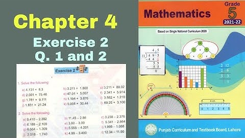Class 5 Math | Chapter 4 Exercise 2 | Q 1 and 2 | add and subt of decimals number | Ilmi darasgah