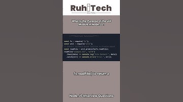 NodeJS Purpose of the util Module in Nodejs #nodejsinterviewquestions #nodejstutorial #nodejs #job #